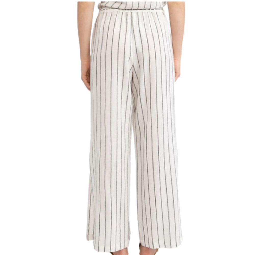 Sanctuary Linen Blend Wide Leg Striped Pants Size 2X Coastal Resortwear Flowy - Picture 7 of 7